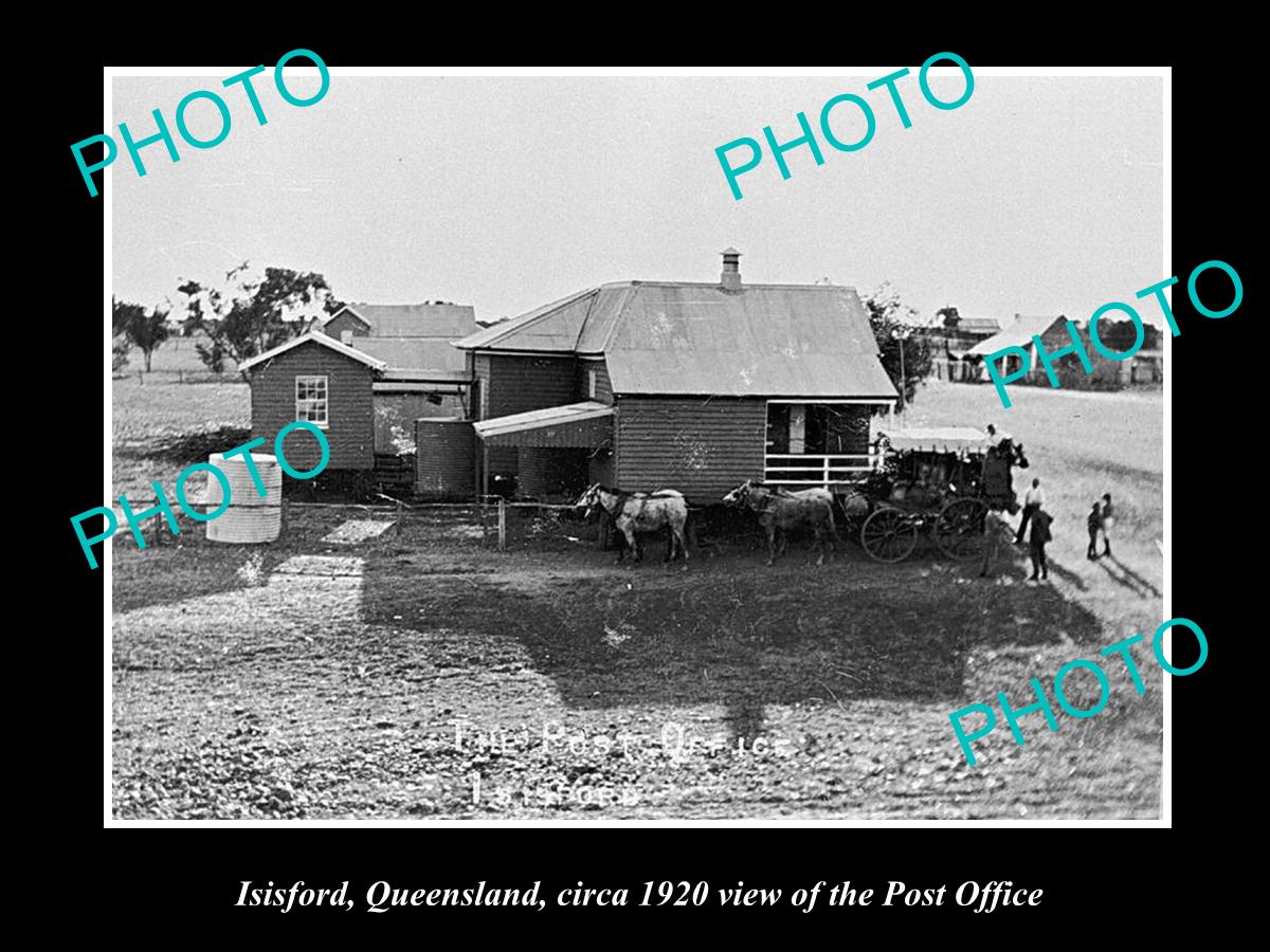 OLD LARGE HISTORIC PHOTO OF ISISFORD QLD, VIEW OF THE POST OFFICE c1920