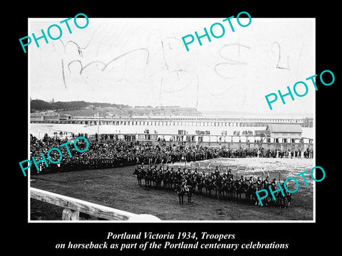 OLD LARGE HISTORIC PHOTO OF PORTLAND VICTORIA, TOWN CENTENARY CELEBRATIONS 1934