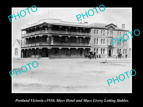 OLD LARGE HISTORIC PHOTO OF PORTLAND VICTORIA, VIEW OF MACS HOTEL c1910