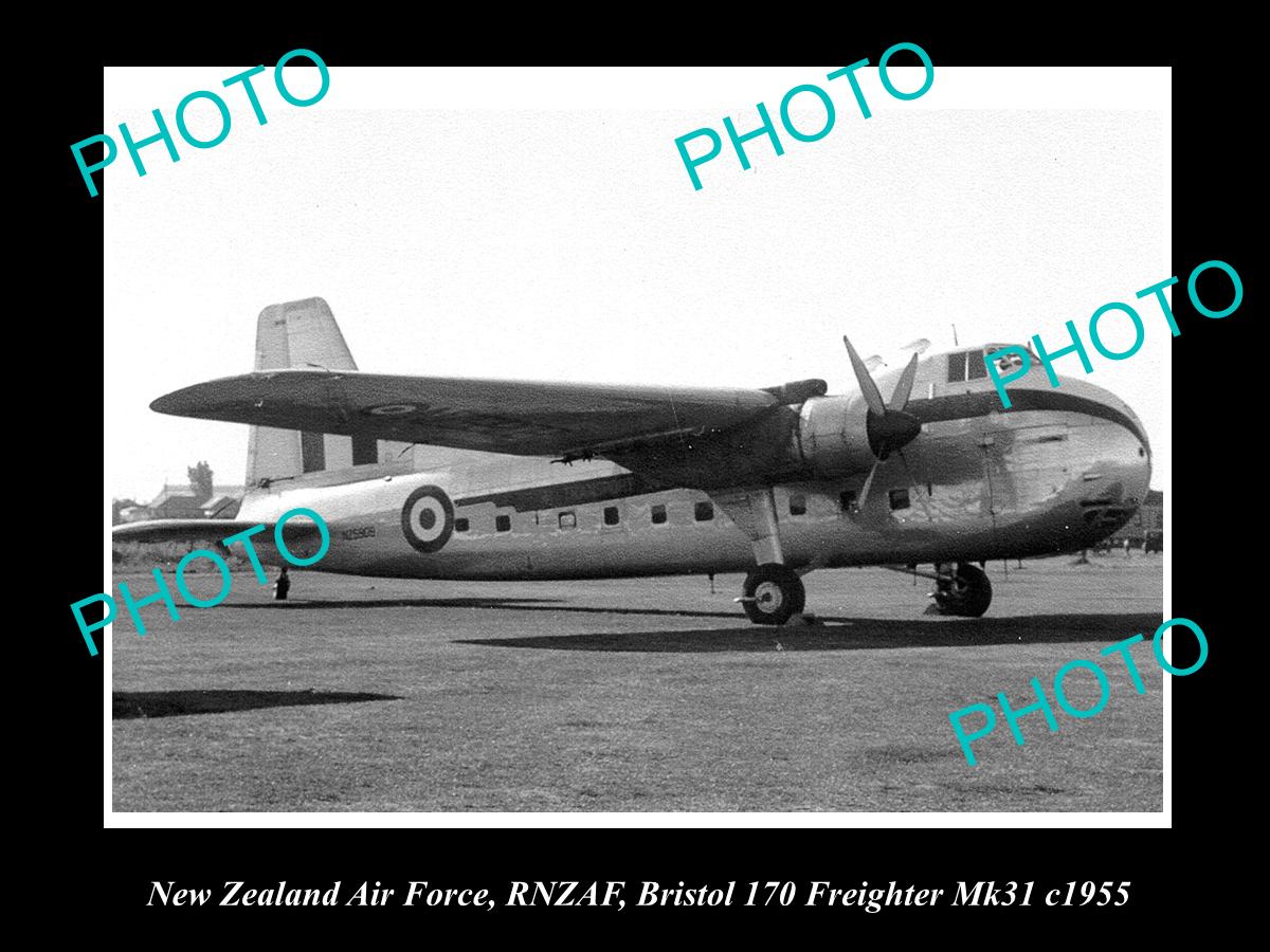 HISTORIC AVIATION PHOTO OF RNZAF NEW ZEALAND AIR FORCE, BRISTOL 170 c1955