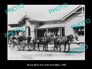 OLD LARGE HISTORIC PHOTO OF BOWEN QLD, VIEW OF THE POST OFFICE c1908