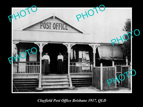 OLD LARGE HISTORIC PHOTO OF CLAYFIELD, BRISBANE QLD VIEW OF THE POST OFFICE 1917