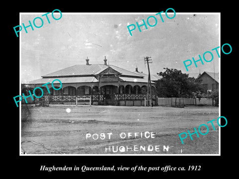 OLD LARGE HISTORIC PHOTO OF HUGHENDEN QLD, VIEW OF THE POST OFFICE c1912