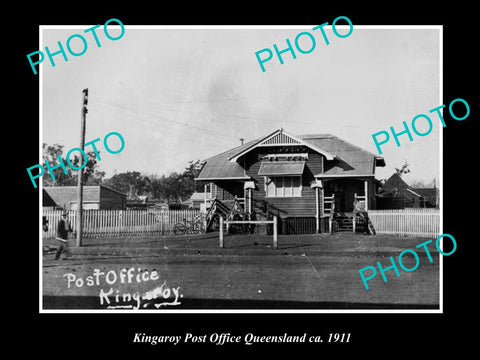 OLD LARGE HISTORIC PHOTO OF KINGAROY QLD, VIEW OF THE POST OFFICE c1911