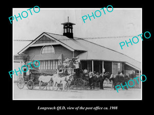 OLD LARGE HISTORIC PHOTO OF LONGREACH QLD, VIEW OF THE POST OFFICE c1908