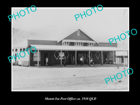 OLD LARGE HISTORIC PHOTO OF MOUNT ISA QLD, VIEW OF THE TOWN POST OFFICE c1930