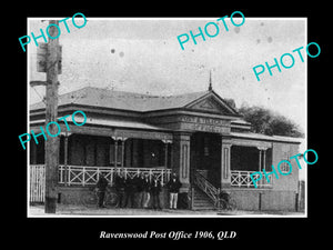 OLD LARGE HISTORIC PHOTO OF RAVENSWOOD QLD, VIEW OF THE TOWN POST OFFICE c1906