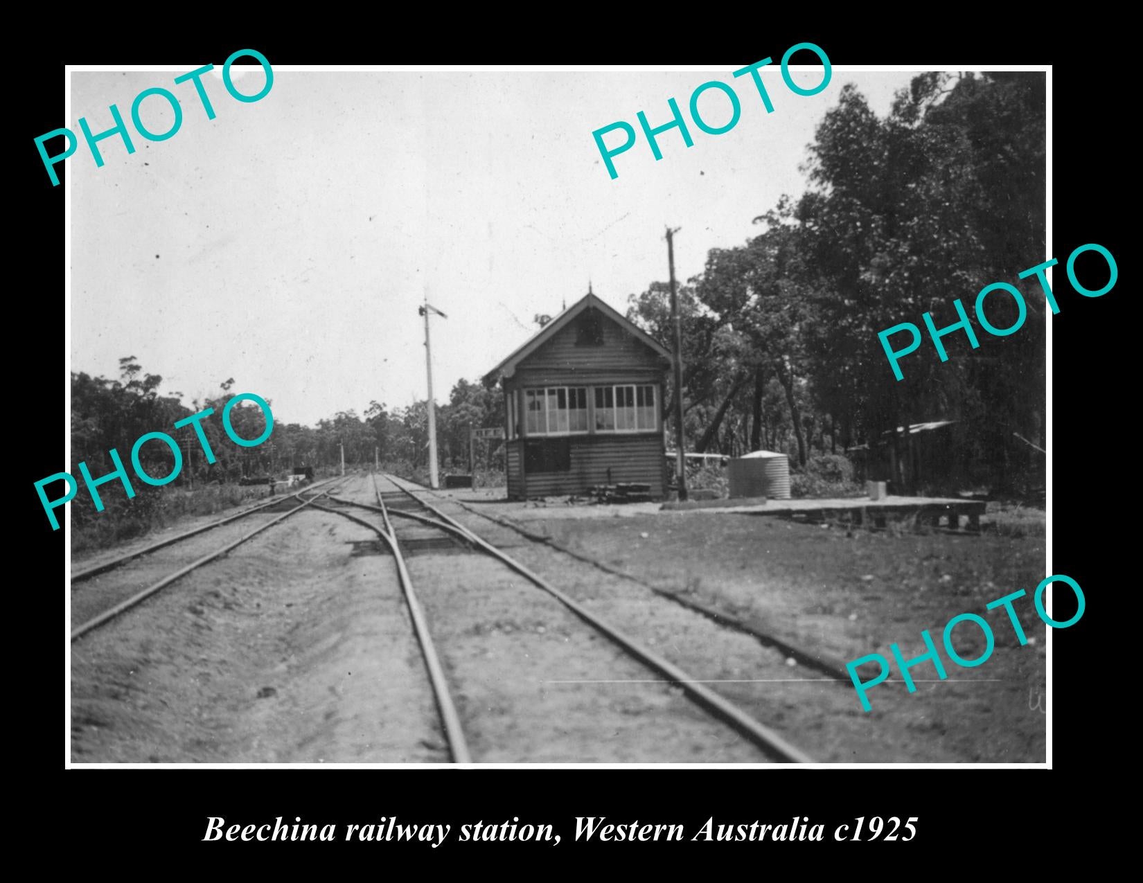 OLD LARGE HISTORIC PHOTO OF BEECHINA RAILWAY STATION, WESTERN AUSTRALIA c1925