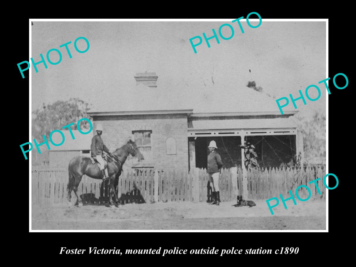 OLD LARGE HISTORIC PHOTO OF FOSTER VICTORIA, VIEW OF THE POLICE STATION c1890