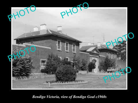 OLD LARGE HISTORIC PHOTO OF BENDIGO VICTORIA, VIEW OF THE BENDIGO GOAL c1960s