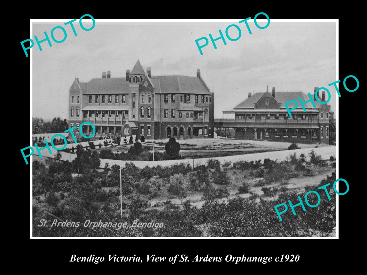 OLD LARGE HISTORIC PHOTO OF BENDIGO VICTORIA, VIEW OF ST ARDENS ORPHANAGE c1920