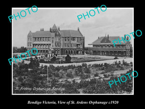 OLD LARGE HISTORIC PHOTO OF BENDIGO VICTORIA, VIEW OF ST ARDENS ORPHANAGE c1920