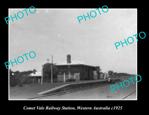 OLD LARGE HISTORIC PHOTO OF COMET VALE RAILWAY STATION, WESTERN AUSTRALIA c1925