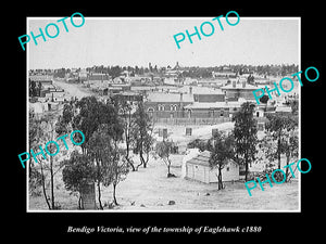 OLD LARGE HISTORIC PHOTO OF BENDIGO VICTORIA, VIEW OF EAGLEHAWK TOWNSHIP c1880 1