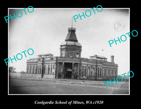 OLD LARGE HISTORIC PHOTO OF COOLGARDIE SCHOOL OF MINES, WESTERN AUSTRALIA c1920