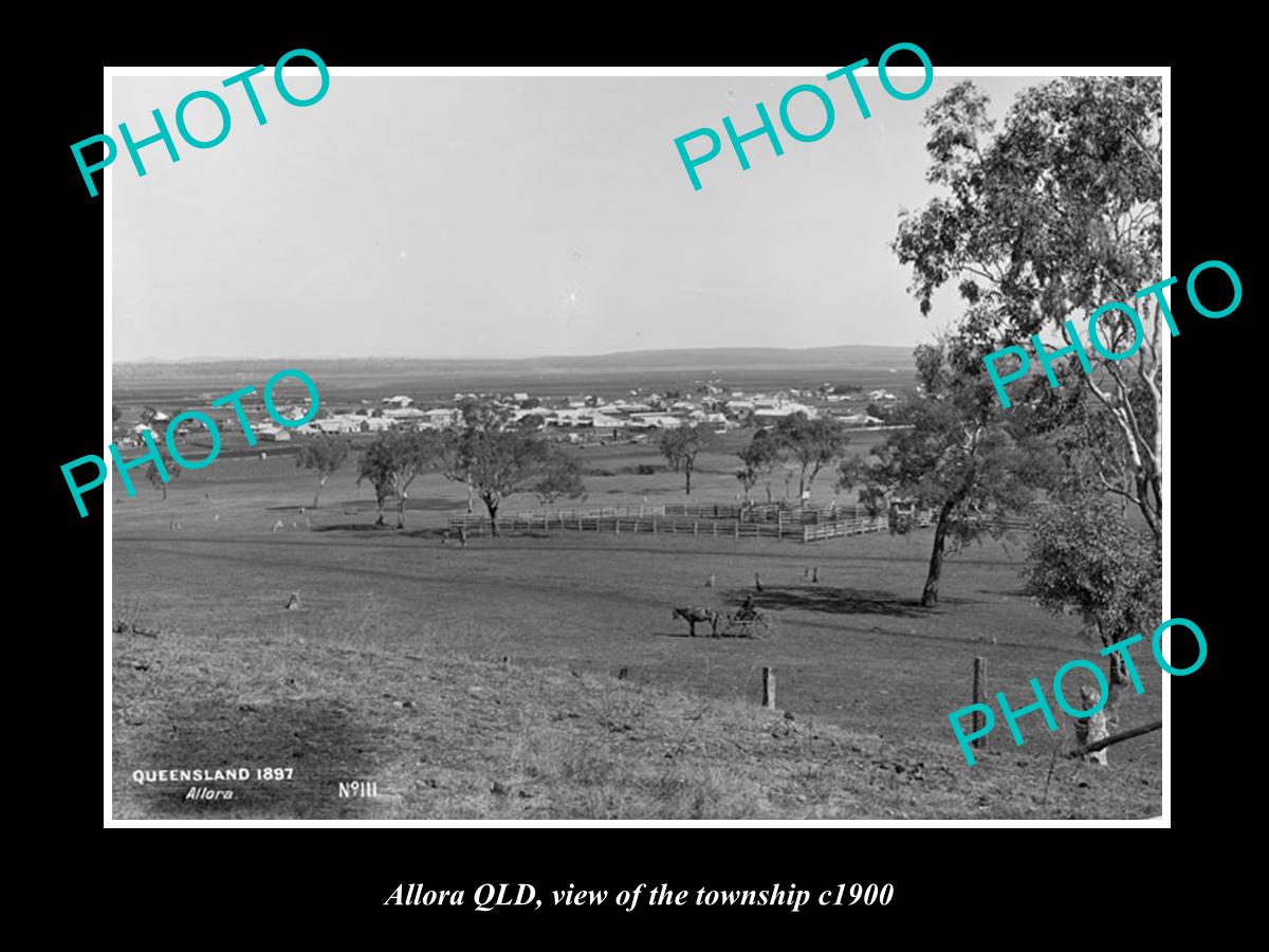 OLD LARGE HISTORIC PHOTO OF ALLORA QLD, VIEW OF TOWNSHIP c1900