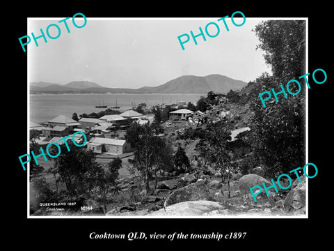 OLD LARGE HISTORIC PHOTO OF COOKTOWN QLD, VIEW OF THE TOWNSHIP c1897 1