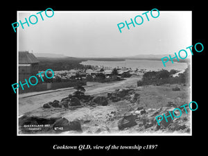 OLD LARGE HISTORIC PHOTO OF COOKTOWN QLD, VIEW OF THE TOWNSHIP c1897 2