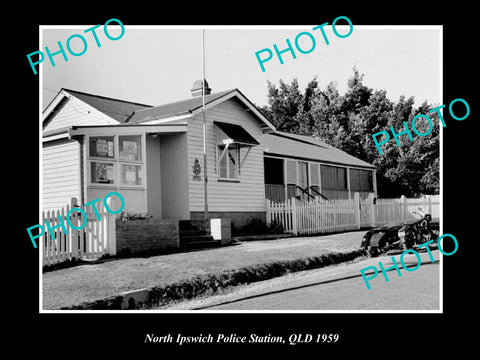 OLD LARGE HISTORIC PHOTO OF THE NORTH IPSWICH POLICE STATION 1959 QLD