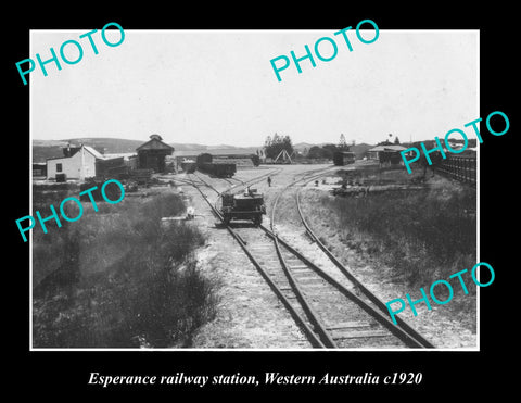 OLD LARGE HISTORIC PHOTO OF ESPERANCE RAILWAY STATION, WESTERN AUSTRALIA c1920