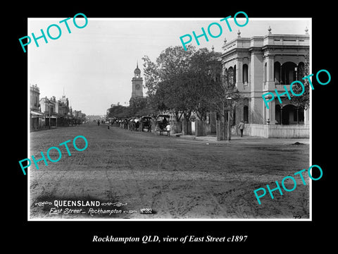 OLD LARGE HISTORIC PHOTO OF ROCKHAMPTON QLD, VIEW OF EAST STREET c1897 2