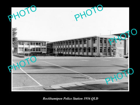 OLD LARGE HISTORIC PHOTO OF ROCKHAMPTON QLD, VIEW OF THE POLICE STATION c1956