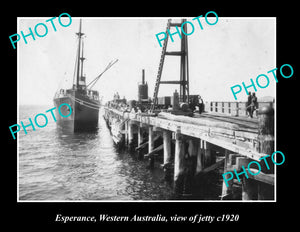 OLD LARGE HISTORIC PHOTO OF ESPERANCE JETTY, WESTERN AUSTRALIA c1920