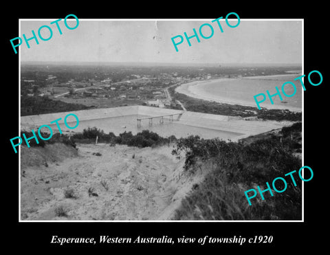 OLD LARGE HISTORIC PHOTO OF ESPERANCE WESTERN AUSTRALIA, VIEW OF TOWNSHIP c1920