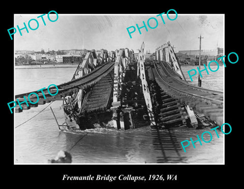 OLD LARGE HISTORIC PHOTO OF FREMANTLE WESTERN AUSTRALIA, BRIDGE COLLAPSE c1926 1