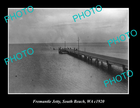 OLD LARGE HISTORIC PHOTO OF FREMANTLE WESTERN AUSTRALIA, VIEW OF JETTY c1920