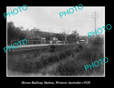 OLD LARGE HISTORIC PHOTO OF HOVEA RAILWAY STATION, WESTERN AUSTRALIA c1920