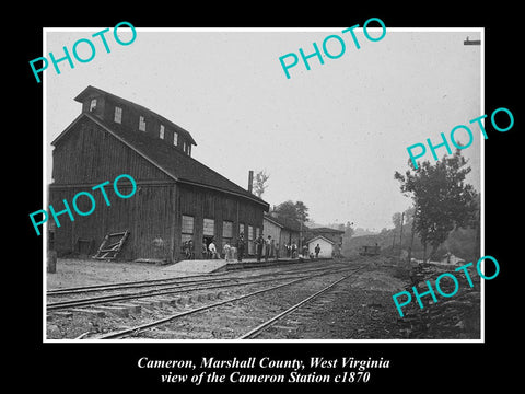 OLD LARGE HISTORIC PHOTO OF CAMERON WEST VIRGINIA, CAMERON RAILWAY STATION c1870