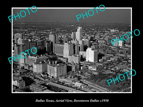 OLD LARGE HISTORIC PHOTO OF DALLAS TEXAS, AERIAL VIEW OF THE CITY c1950 1