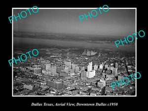 OLD LARGE HISTORIC PHOTO OF DALLAS TEXAS, AERIAL VIEW OF THE CITY c1950 2