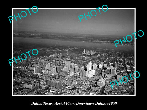 OLD LARGE HISTORIC PHOTO OF DALLAS TEXAS, AERIAL VIEW OF THE CITY c1950 2