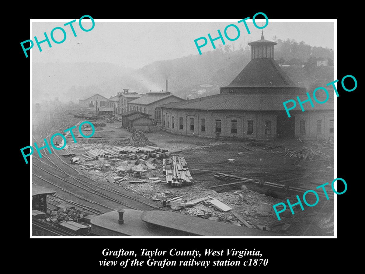 OLD LARGE HISTORIC PHOTO OF GRAFTON WEST VIRGINIA, THE GRATON RAILWAY c1870