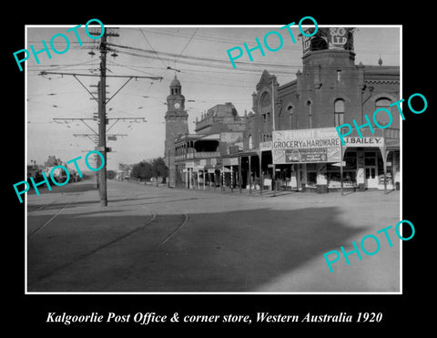 OLD LARGE HISTORIC PHOTO OF KALGOORLIE WESTERN AUSTRALIA, P.O & SHOP c1920