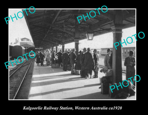 OLD LARGE HISTORIC PHOTO OF KALGOORLIE WESTERN AUSTRALIA, RAILWAY STATION c1920