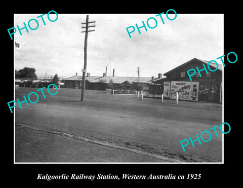 OLD LARGE HISTORIC PHOTO OF KALGOORLIE WESTERN AUSTRALIA, RAILWAY STATION c1925