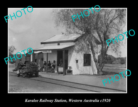 OLD LARGE HISTORIC PHOTO OF KARALEE WESTERN AUSTRALIA, RAILWAY STATION c1920