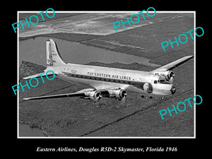 OLD HISTORIC AVIATION PHOTO EASTERN AIRLINES, DOUGLAS SKYMASTER, FLORIDA 1946