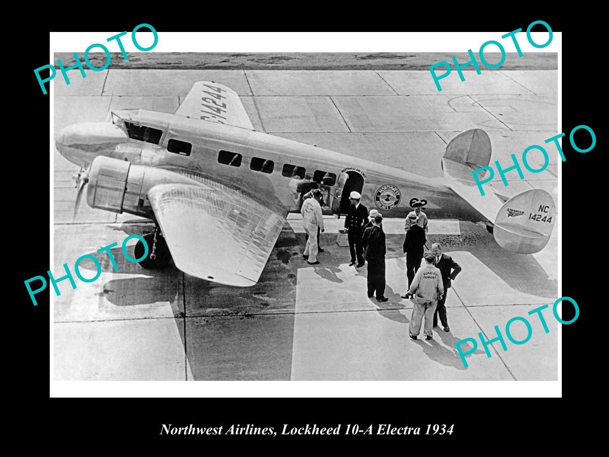 Old Historic Aviation Photo Northwest Airlines, Lockheed Electra Aircr ...
