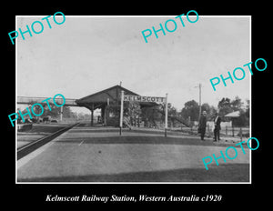 OLD LARGE HISTORIC PHOTO OF KELMSCOTT WESTERN AUSTRALIA, RAILWAY STATION c1920 1