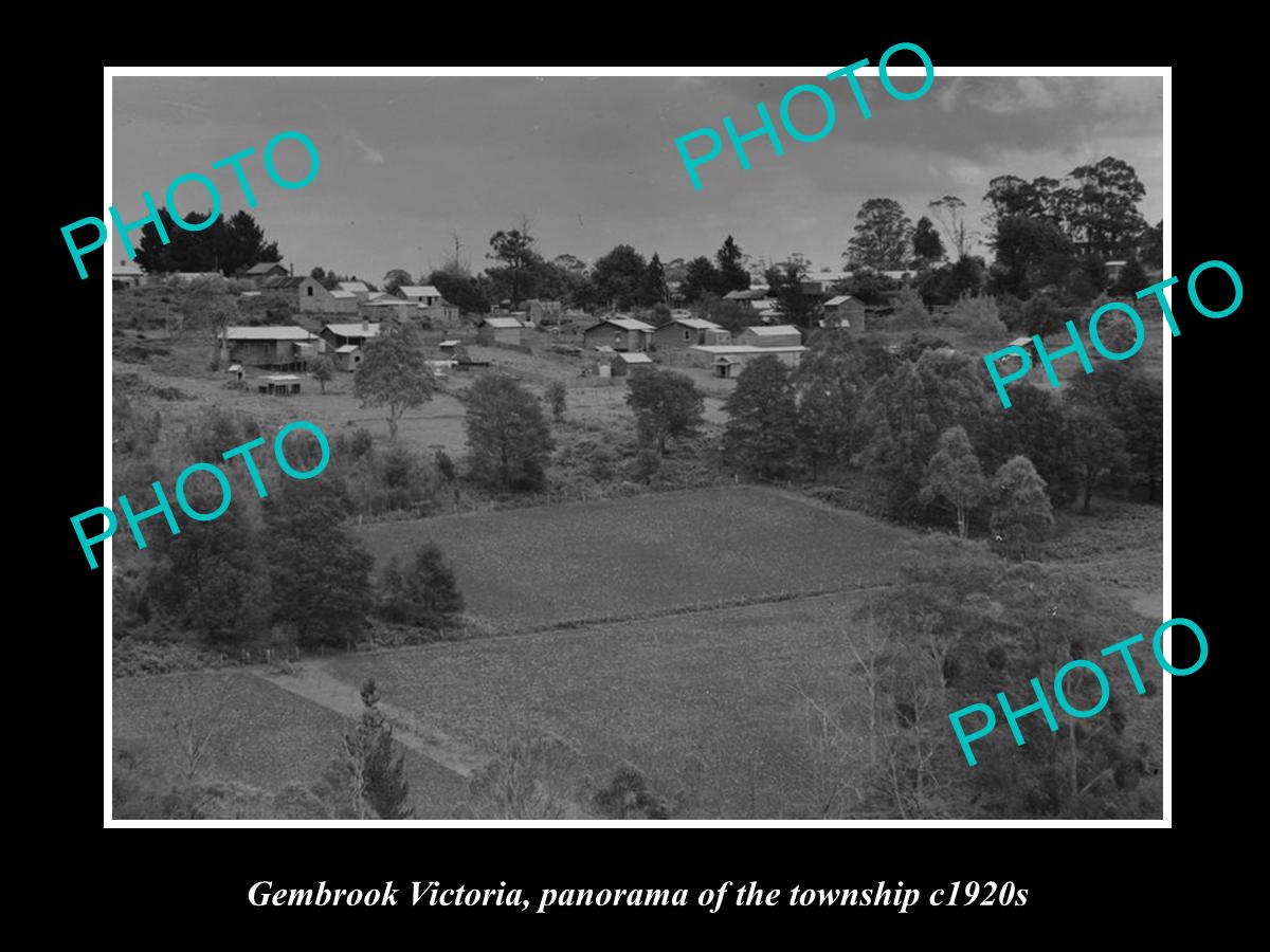 OLD LARGE HISTORIC PHOTO OF GEMBROOK VICTORIA, PARORAMA OF TOWNSHIP c1920s