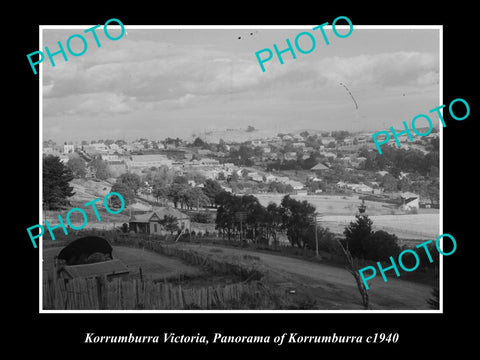 OLD LARGE HISTORIC PHOTO OF KORRUMBURRA VICTORIA, PANORAMA OF THE TOWN 1940