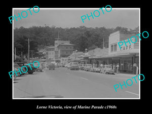 OLD LARGE HISTORIC PHOTO OF LORNE VICTORIA, VIEW OF MARINE PARADE c1960s