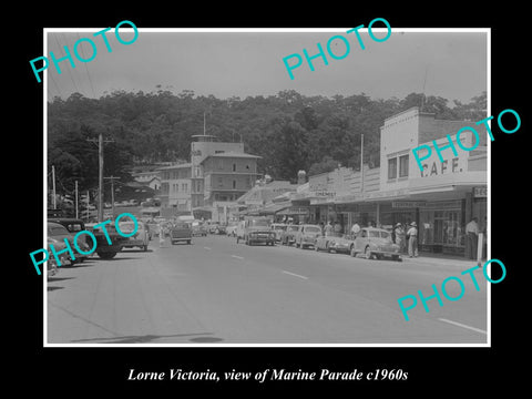 OLD LARGE HISTORIC PHOTO OF LORNE VICTORIA, VIEW OF MARINE PARADE c1960s