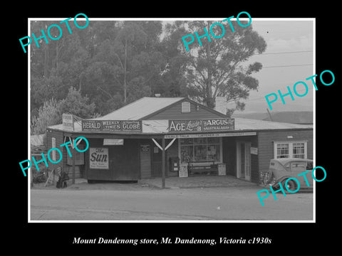 OLD LARGE HISTORIC PHOTO OF MOUNT DANDENONG VICTORIA, THE GENERAL STORE c1920