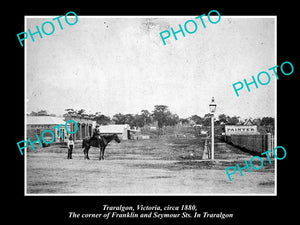 OLD LARGE HISTORIC PHOTO OF TRARALGON VICTORIA, VIEW OF FRANKLIN ST c1880