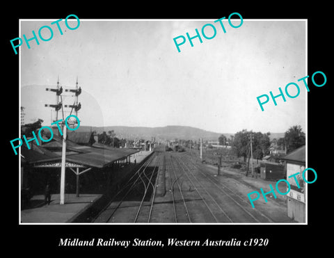 OLD LARGE HISTORIC PHOTO OF MIDLAND RAILWAY STATION, WESTERN AUSTRALIA c1920